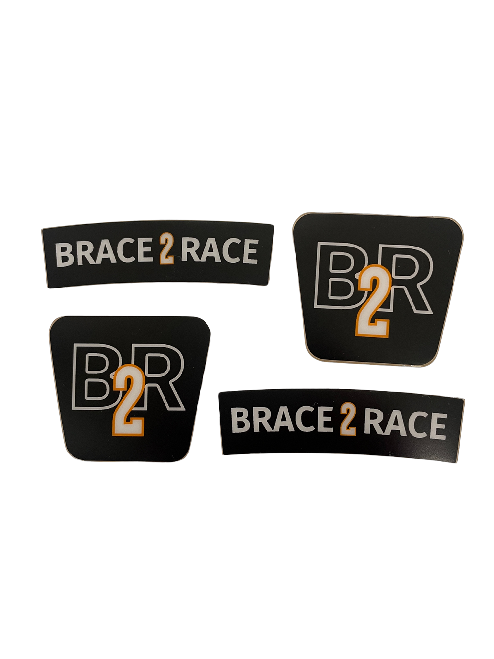 Set of 4 Brace2Race wear-resistant stickers